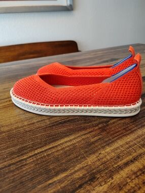 New Rothy's Flats Womens  Red The Espadrille Slip On Casual Coastal Shoes Sz 8